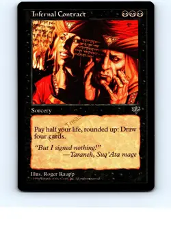 Infernal Contract Black Rare Mirage MTG NP Near Mint or Better - Image 1