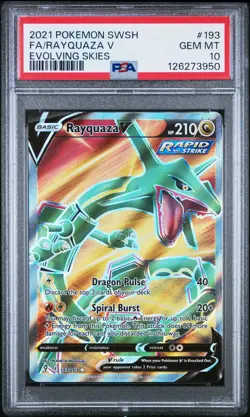 Pokemon Rayquaza V Full Art 193/203 SWSH07: Evolving Skies PSA 10 GEM MINT 💎 - Image 1