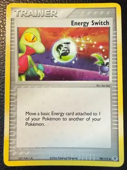 2004 POKEMON TCG ENERGY SWITCH TRAINER FIRERED LEAFGREEN REVERSE HOLO 90/112 NM - Image 1