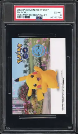 2023 POKEMON GO STICKER POKEMON GO QUIZ RALLY PIKACHU PSA 6 - Image 1
