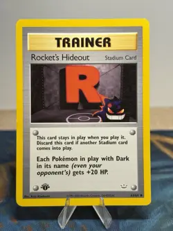 Rocket's Hideout 63/64 Uncommon First 1st Edition Pokemon Card Gengar Cameo PL - Image 1
