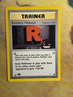 Rocket's Hideout 63/64 Uncommon First 1st Edition Pokemon Card Gengar Cameo PL - Image 2