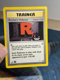 Rocket's Hideout 63/64 Uncommon First 1st Edition Pokemon Card Gengar Cameo PL - Image 3
