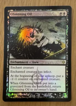 MTG Glistening Oil New Phyrexia Foil NM - Image 1