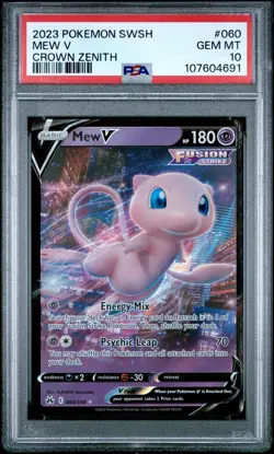 2023 POKEMON SWORD & SHIELD CROWN ZENITH #060 MEW V PSA 10 - Image 1