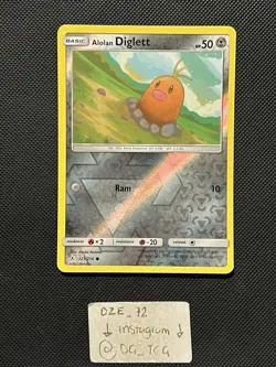 Pokemon Unbroken Bonds - Alolan Diglett - 121/214 - Reverse Holo - M/NM - Image 1