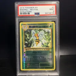 Beedrill Reverse Holo Rare PSA 9 Mint 7/108 XY Evolutions Graded Pokemon Card - Image 1