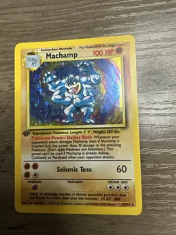 1st Edition Machamp 81/102 Holo Rare Base Set Pokemon TCG - Image 1