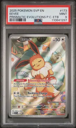 POKEMON PRISMATIC EVOLUTIONS ETB POKEMON CENTER PROMO SVP EN 173 EEVEE PSA 9 - Image 1