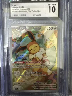 Pokemon CGC 10 GEM MINT Prismatic Evolutions ETB Black Star Promo 173 - Eevee - Image 1
