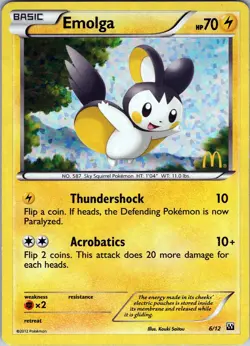 Emolga 6/12 - Pokemon TCG McDonald's Collection 2012 - Holo (NM) - Image 1