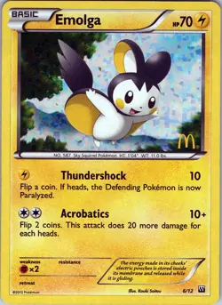 Emolga 6/12 - Pokemon TCG McDonald's Collection 2012 - Holo (NM) - Image 1