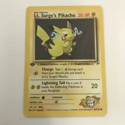 Pokemon TCG Gym Heroes Lt. Surge's Pikachu #81/132 1st Edition NM/M - TCCCX - Image 1