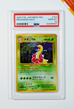 Pokemon PSA 10 Meganium #154 Holo Neo Genesis 2000 Japanese - Image 1