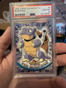 Blastoise No.9 PSA 10 GEM MINT Topps Chrome 2000 Holo Pokemon T.V. Card - Image 1