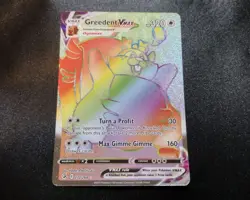 Greedent VMAX 272/264 Rainbow Secret Rare Fusion Strike Pokemon Card NM - Image 1