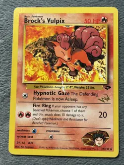 Brock’s Vulpix 37/132 Gold W Stamp 2000 Vintage Pokemon Card - Image 1
