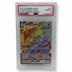 Pokemon Rayquaza Vmax 217/203 Evolving Skies Rainbow Secret Rare PSA 10 GEM MINT - Image 1