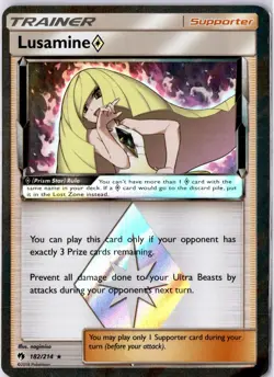 Lusamine Prism Star 182/214 Pokemon Lost Thunder Holo HP - Image 1