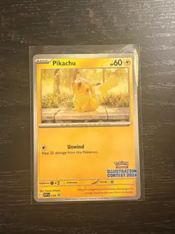 Pikachu SVP214 Illustration Contest 2024 Promo Pokemon Card SV BSP PTCG NM - Image 1