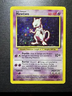 1999 Pokemon TCG Base Set Mewtwo Holo Rare Card 10/102 - Image 1