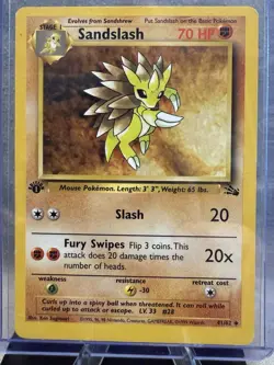 Pokemon TCG Sandslash 41/62 Fossil Uncommon Card 1st Edition Near Mint - Image 1