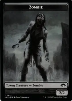 MTG Plant (Ripple Foil) // Zombie Double-Sided Token Foil NM MH3 - Image 2