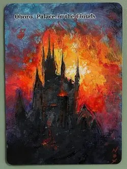 Hand-painted MTG alter | Oboro, Palace in the Clouds | textless NOX altered art - Image 1
