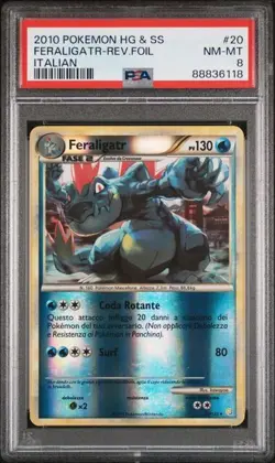 Pokemon PSA 8 Feraligatr #20 Reverse Holo HeartGold SoulSilver Italiano - Image 2