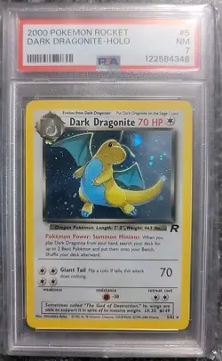 PSA 7 Dark Dragonite - 5/82 - 2000 Pokemon Rocket Holo NM WOTC Unlimited - Image 1