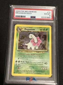 2000 Pokemon Meganium 10/111 Holo Neo Genesis PSA 6 EX-MT - Image 1