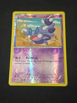 Skorupi 53/122 Breakpoint Reverse Holo Rare Pokemon TCG Light Played - Image 1