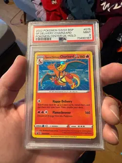 2022 POKEMON SWSH BLACK STAR PROMO #075 SPECIAL DELIVERY CHARIZARD-HOLO PSA 9 - Image 1