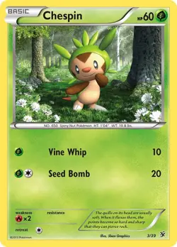 Chespin 3/39 Kalos Starter Set Regular LP-Lightly Played Pokemon TCG - Image 1