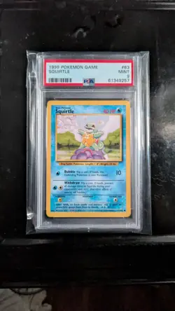 PSA 9 MINT 1999 BASE SET POKEMON SQUIRTLE 63/102 #63 WOTC GRADED CARD - Image 3