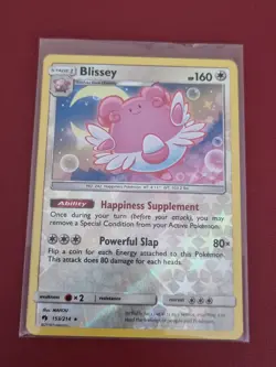 Pokemon Sun Moon Lost Thunder Blissey 153/214 Rare Reverse Holo TCG Card - Image 1