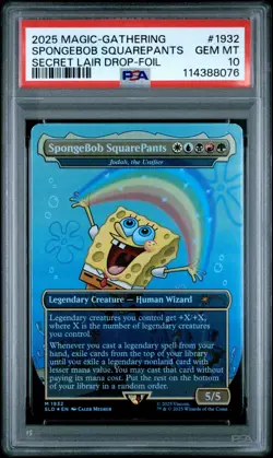 2025 Magic The Gathering SpongeBob SquarePants Secret Lair Drop Foil PSA 10 Gem - Image 1