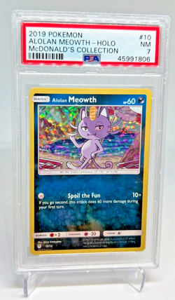 PSA 7 - 2019 Pokemon ALOLAN MEOWTH Holo Mcdonald's Collection #10 (1806) - Image 1