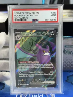 2025 POKEMON DRI EN-DESTINED RIVALS HYPER RARE TEAM ROCKET'S CROBAT EX PSA 9 new - Image 3