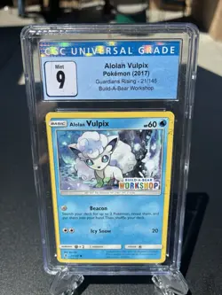 Pokemon Alolan Vulpix Guardians Rising 21/145 Build A Bear CGC 9 - Image 1