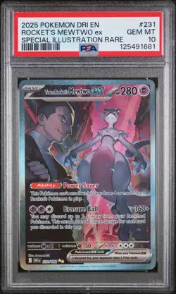 PSA 10 Team Rocket's Mewtwo ex 231 SIR 2025 Pokemon S&V Destined Rivals NEW CERT - Image 3