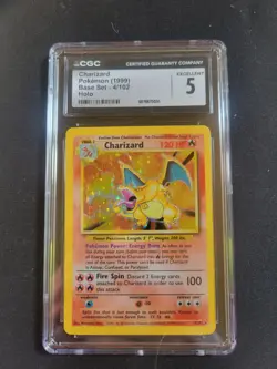 1999 Pokemon Charizard Base Set Unlimited Holographic Holo CGC 5 (NOT PSA) Foil - Image 1