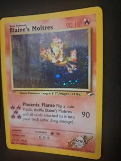 Pokemon TCG Blaine's Moltres 1/132 Gym Heroes Unlimited *Swirl* - Image 2