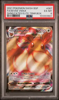 2021 POKEMON SWSH BLACK STAR PROMO #087 FULL ART/EEVEE VMAX PSA 6 - Image 1