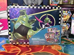 NEW-Pokemon TCG TYRANITAR & IRON VALIANT Collector Chest Tin Lunch Box. - Image 1