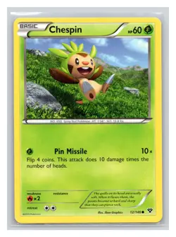 Pokemon TCG Chespin 12/146 XY Base Set Normal LP - Image 1