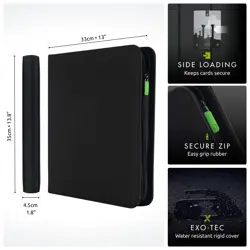 12 Pocket Trading Card Zip Binder, 480 cards, Premium Exo-Tec Album Material,... - Image 2
