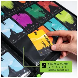12 Pocket Trading Card Zip Binder, 480 cards, Premium Exo-Tec Album Material,... - Image 4