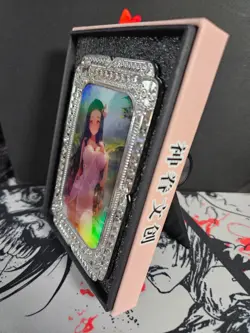 Nezuko Kamado Diamond Card Demon Slayer Heavy Thick Metal Silver Gold Accent - Image 3