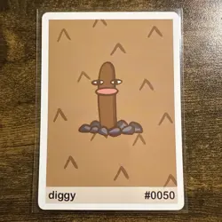 Near Mint Pookiemoot Diggy Diglett #0050 Derp Pokemon Fan Art Card - Image 1